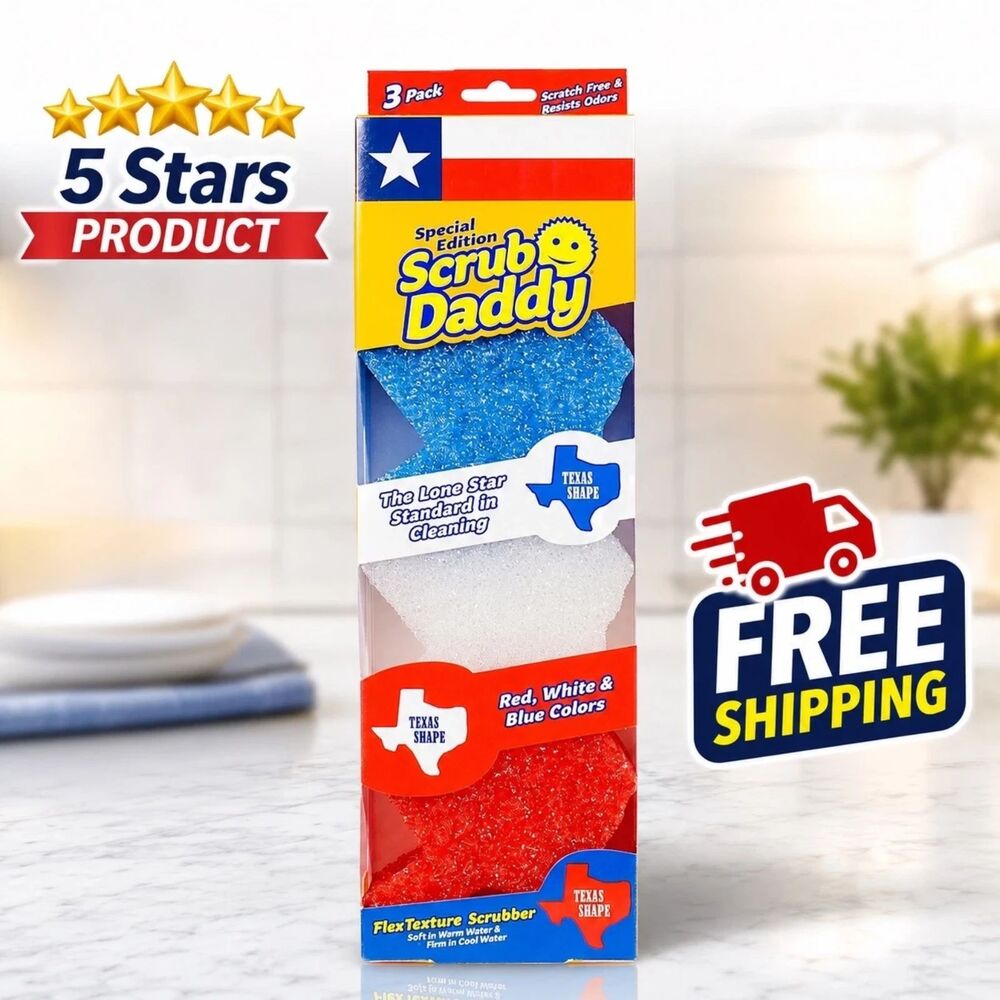 Scrub Daddy Special Texas Edition FlexTexture Scrubber 3-Pack Texas Shape